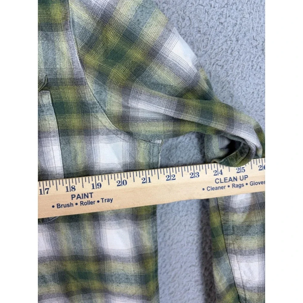 The North Face Shirt Mens Medium Green Plaid Long Sleeve Flannel Casual Outdoor